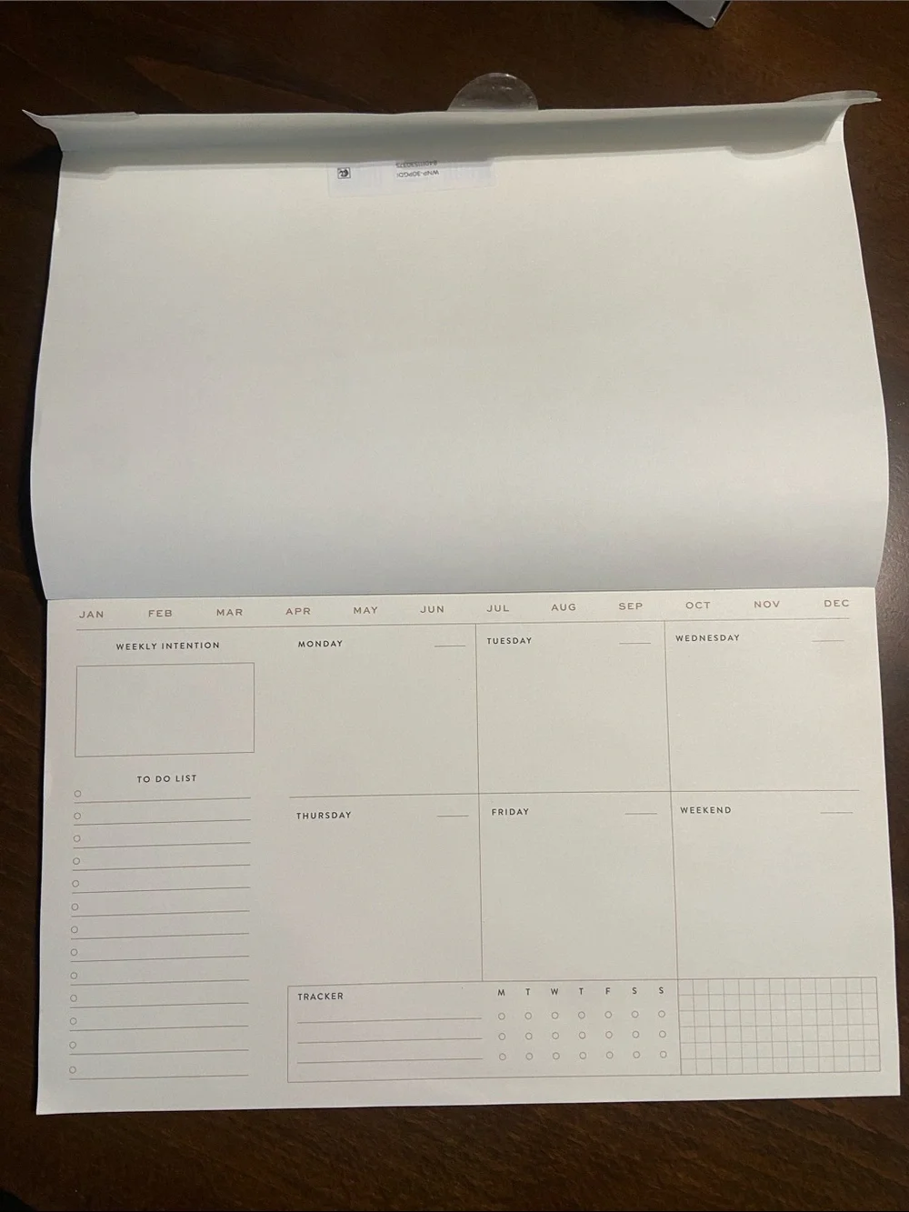 'Work Smarter' Beige & Brown w/ Gold Brads, Undated Desk Pad-Calendar. New